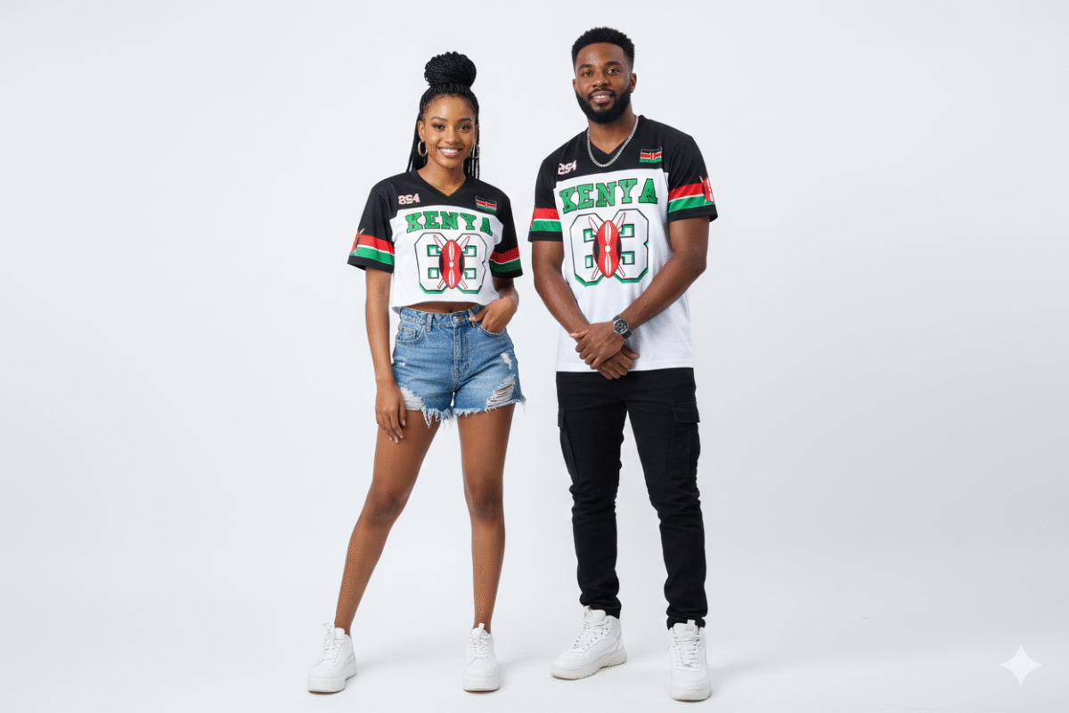 Black - White Kenya Baseball Shirt – Short Sleeved