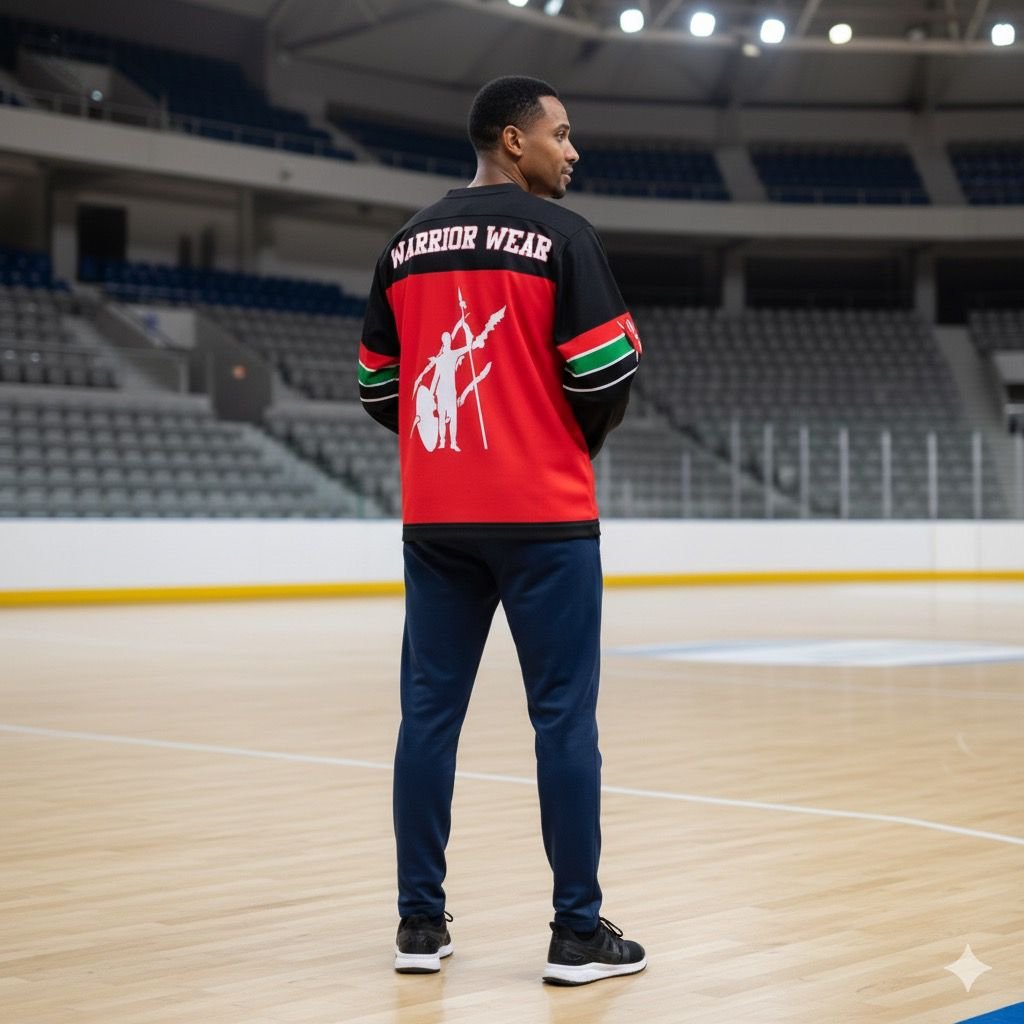 Red - Black Kenya Baseball Shirt - Long Sleeved - Image 2