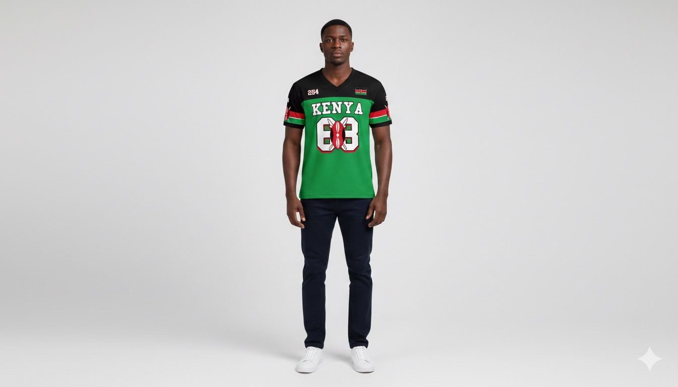 Black - Green Kenya Baseball Shirt – Short Sleeved