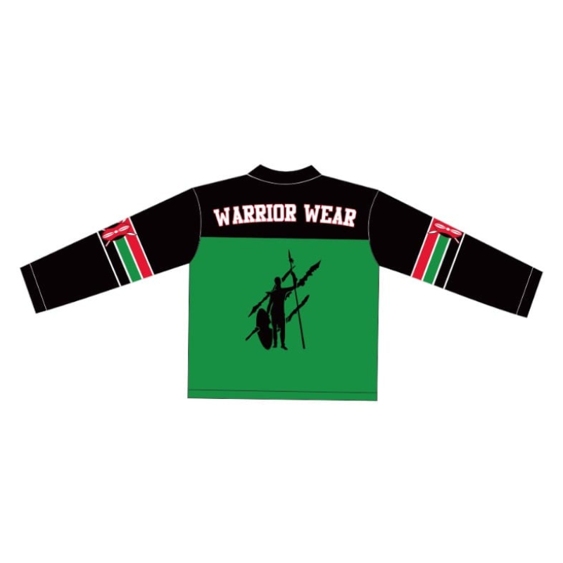 Green - White Kenya Baseball Shirt - Long Sleeved - Image 6