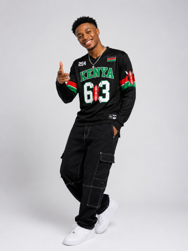 Black - Black Kenya Baseball Shirt - Long Sleeved